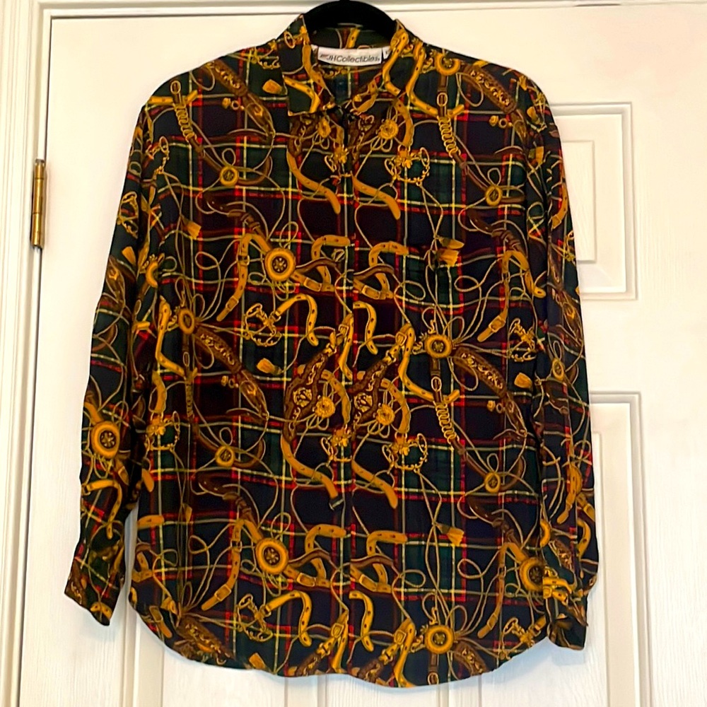 Jh Collectibles Vintage Equestrian Print Shirt